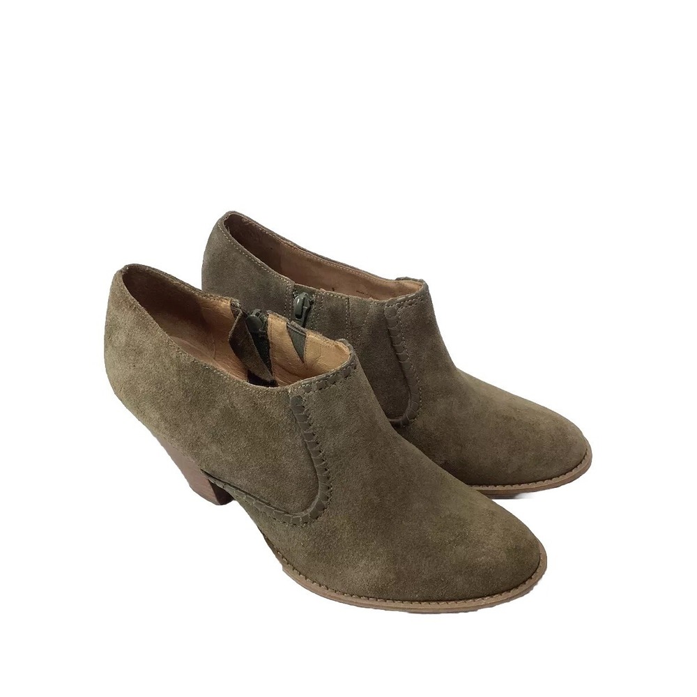 Jack Rogers Kyle Taupe Brown Suede Leather Booties Womens Sz 10